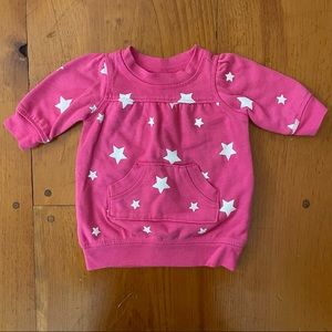 Baby Girl Old Navy Pink Sweatshirt White Stars EUC